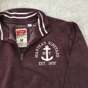 Martha’s Vineyard Maroon Quarter-zip Sweatshirt